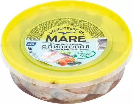 Сельдь Балтийский берег Оливковая с томатами и базиликом в масле 400г