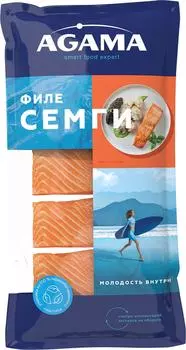 Семга Agama Норвежская филе-кусок без кожи 375г