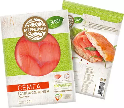 Семга Меридиан Слабосоленая ломтики 120г