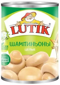 Шампиньоны Lutik целые 400г