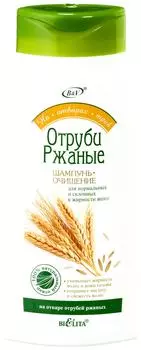 Шампунь-очищение для волос BiElita На отварах трав Отруби ржаные 480мл