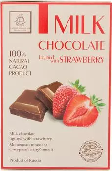 Шоколад Кортес молочный фигурный с клубникой 75г