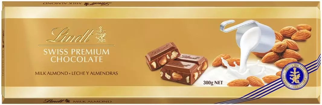 Шоколад Lindt с цельным миндалем 300г