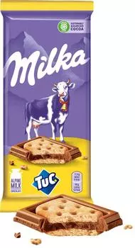 Шоколад Milka Молочный с соленым крекером TUC 87г