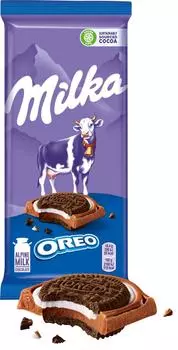 Шоколад Milka Oreo Молочный с начинкой 92г