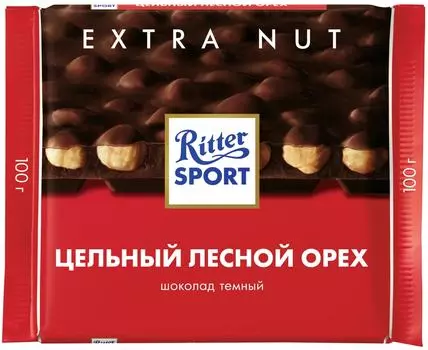 Шоколад Ritter Sport Темный Цельный лесной орех 100г