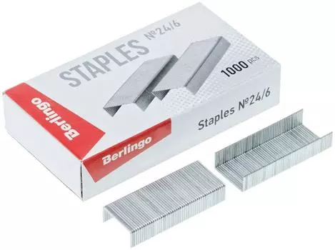 Скобы для степлера №24/6 Berlingo оцинкованные 1000шт
