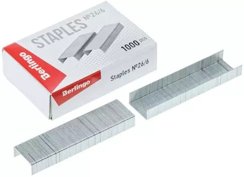 Скобы для степлера №26/6 Berlingo оцинкованные 1000шт