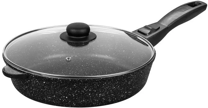 Сковорода глубокая Elan Gallery Гармония вкуса с крышкой 28см