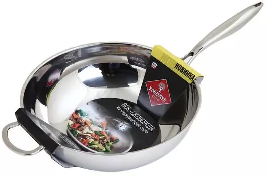 Сковорода-вок Forester из нержавеющей стали 33см