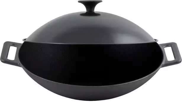 Сковорода-вок Mallony чугунная с крышкой 31см