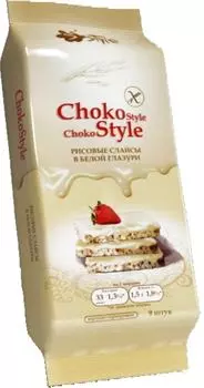 Слайсы рисовые Choko Style в белой глазури 68г