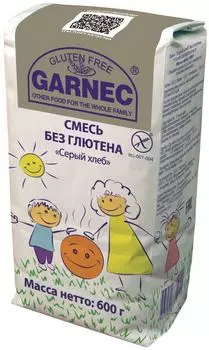 Смесь для выпечки Garnec Серый хлеб без глютена 600г
