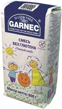 Смесь для выпечки Гарнец Темный хлеб без глютена 600г
