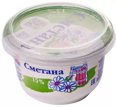 Сметана ЦарКа 15% 200г - Vprok.ru Перекрёсток