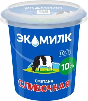 Сметана Экомилк 10% 300г - Vprok.ru Перекрёсток