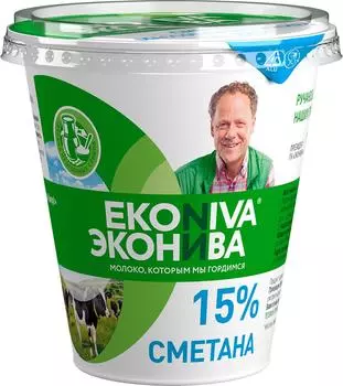 Сметана ЭкоНива 15% 300г