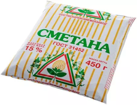 Сметана Пискаревская 15% 450г