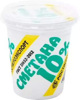 Сметана Ростагроэкспорт 10% 320г - Vprok.ru Перекрёсток