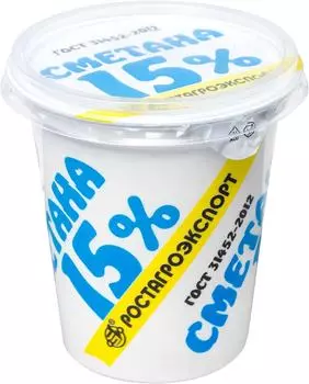 Сметана Ростагроэкспорт 15% 320г - Vprok.ru Перекрёсток