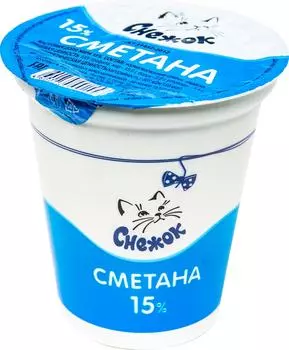 Сметана Снежок 15% 300г