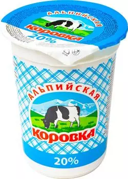 Сметанный продукт Альпийская коровка 20% 500г