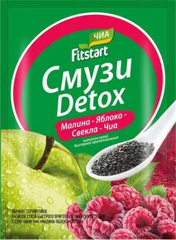 Смузи сухой Fitstart Detox Малина яблоко свекла чиа 20г
