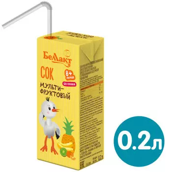Сок Беллакт Мультифруктовый с 8 месяцев 200мл