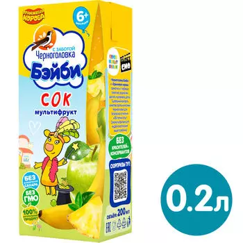 Сок Черноголовка Бэйби Мультифрукт с 6 месяцев 200мл