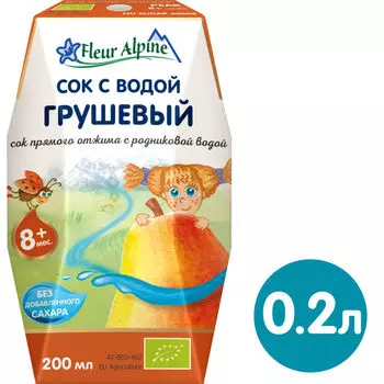 Сок Fleur Alpine Грушевый с 8 месяцев 200млс доставкой!