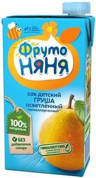 Сок ФрутоНяня Груша с 3 лет 500мл