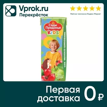 Сок Сады Придонья Kids Яблоко-Шиповник с 6 месяцев 200мл
