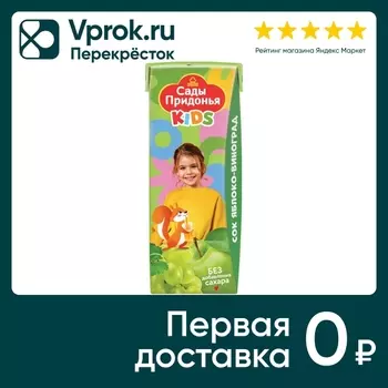 Сок Сады Придонья Kids Яблоко-Виноград с 6 месяцев 200мл