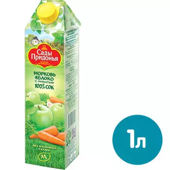 Сок Сады Придонья Морковь-Яблоко с мякотью 1л
