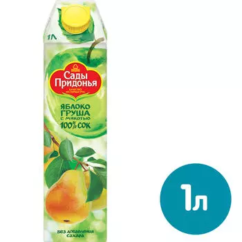 Сок Сады Придонья Яблоко-груша с мякотью 1лс доставкой!