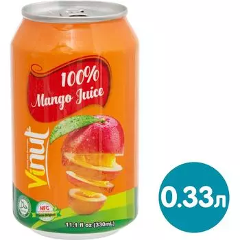 Сок Vinut Манго 100% 330мл - Vprok.ru Перекрёсток