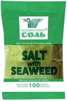 Соль Водорослевая соль с ламинарией 100г