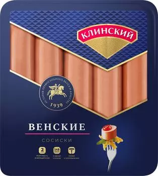 Сосиски Клинский Венские 470г - Vprok.ru Перекрёсток