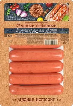 Сосиски Мясная история Мясные рубленые 380г