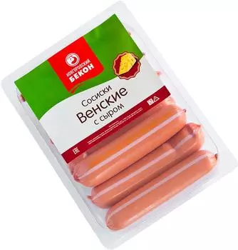 Сосиски Новгородский бекон Венские с сыром 350г