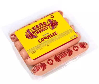 Сосиски Папа может Сочные 600г - Vprok.ru Перекрёсток