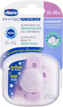 Соска-пустышка Chicco Physio Comfort Коала силиконовая 12+ в ассортименте