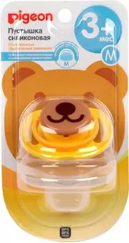 Соска-пустышка Pigeon Bear M силиконовая 3+