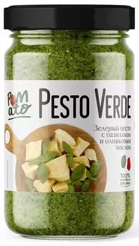 Соус Pomato зеленый песто с базиликом и оливковым маслом 190г