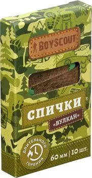 Спички BoyScout Вулкан длительного горения 6см 10шт