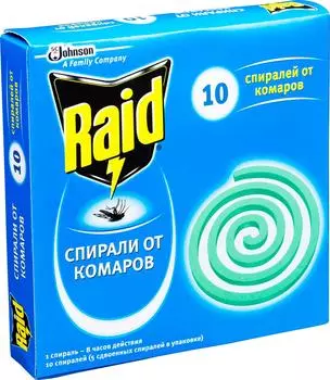 Спираль от комаров Raid 10шт