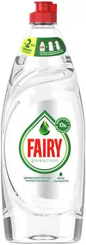 Средство для мытья посуды Fairy Pure&Clean без отдушек 650мл