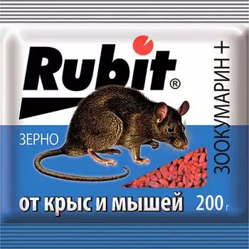 Средство от крыс и мышей Rubit Зоокумарин+ 200г
