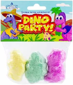 Средство шипучее для ванн Laboratory Katrin Dino Party ароматизированное 3шт*40г