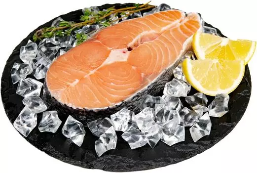 Стейк из семги из замороженного сырья Чилис доставкой!